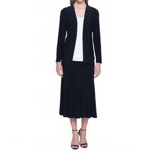 NEW PICADILLY long open front jacket in black